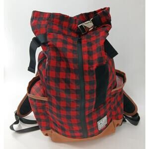 K9 Sport Sack Urban 2 Dog Carrier Backpack Red Black Plaid Roll Top Outdoor